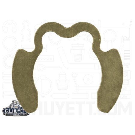 Rotor Clip External Retaining Ring, Steel Zinc Yellow Finish, 2 in Shaft Dia PO-200-ZD